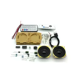 إكسسوارات DIY مجموعة إلكترونية Bluetooth مكبر صوت DIY Soldering Project Kit Bluetooth Stereo مكبر صوت دعم U Disk