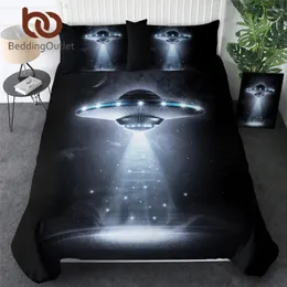 Bettwäsche Sets Beddingoutlet Raumschiff Set Alien Duvet Cover König Dirigible Home Dekoration Nebel Bettwäsche moderne Bettdecke