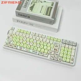 Akcesoria Zifriend 145 klawisze Śliczne panda bamboo kluczowe pbt barwnik sublimacja limita mosta moa keycap dla mx przełącznika mechaniczna klawiatura mechaniczna