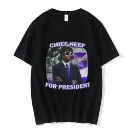 Рэппер Шеф Киф для президентской футболки для печати мужчины женские хлопковые хип-хоп негабаритный футболок с коротким рукавом с короткими рукавами