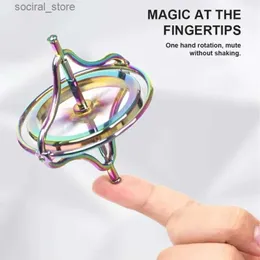 Spinning Top Mini Metal Self balancing Finger Gyroscope Anti gravity Color Metal Gyroscope Adult and Child Decompression and Decompression Rotating Toy L240402