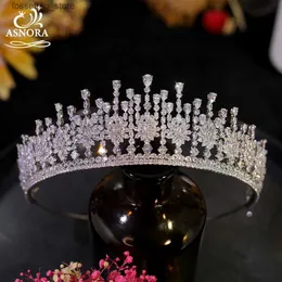 مجوهرات شعر الزفاف 2024 Diademas New Diademas CZ CZ Crystal Crown for Women Bride Headdress Gifts Tiara Wedding Hair Association Bijoux Cheveux L46