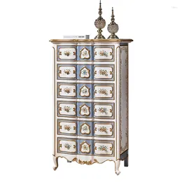 Decorative Plates High Chest Of Six Drawers Bedroom American Solid Wood Bedside Storage French High-End Master Side Cabinet