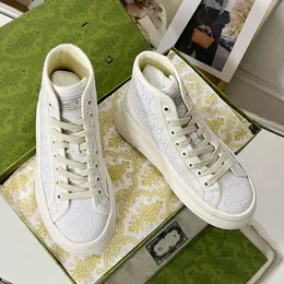 Designer skor sneakers kvinnor skor vit hög topp canvas tränare g plattform sko platt gummi sneaker brev tryckning vintage tränare lyx utomhus