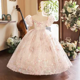 Luxury 2024 Girls Flower Girls Dresses For Wedding First Commonion Dresses Lace Ball Gown Pageant Dresses Birthday Party Baby Princess Christmas Infants Vestidos