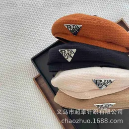 Berets Designerin Hong Kong Style Winter Woolen Flat Top Beret und Newsboy Hut xm8x