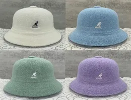 Berets Knitted Kangaroo Bucket Hats Classic Logo Kangol Female Painter Hat Tide Unisex Fisherman Cap Mesh Breathable Sun HatBerets1428061