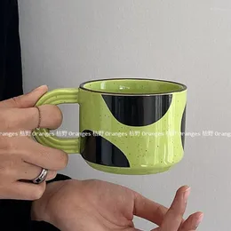 Copos de vinho cerâmica caneca vintage verde preto hit color color coxt drinkwarware suco latte café covestware xícaras de água