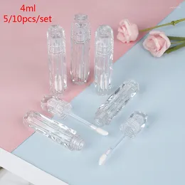 저장 병 5/10 PCS 고급 투명 립글로스 튜브 여행 메이크업 도구 화장품 용기 빈 4ml