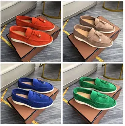 Scarpe loro designer di lusso maschile e donne piatti lp scarpa vera pelle comoda loro camminata pigro abito di guida pigro scarpa vestito piatto hdrerr