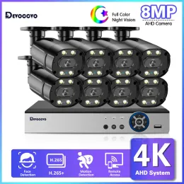 System AHD CCTV Camera Security System Kit 4K 8Ch DVR Kit utomhusfärg natt Vision BNC Camera Video Surveillance System 8 Channel 4CH