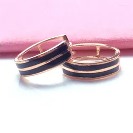 Kolczyki Dangle 585 Purple Gold in Fashion Black Agat Uch Ear Bugains Splated 14K Rose Classic For Women Daily Party Jewelry