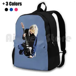 Backpack Kurt Outdoor caminhadas para escalar bolsas esportivas musica grunge n roll guitarra