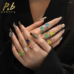 Кластерные кольца Pubang Fine Jewelry 925 Серебряное Серебряное Свето