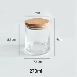 حزمة شموع شموع من 6 جرار زجاجي مع أغطية لصنع طقم لوازم حاويات الشموع