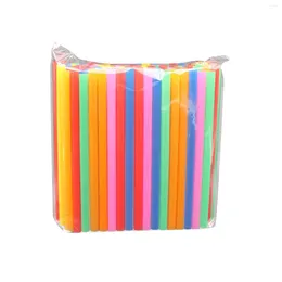 Copas descartáveis canudos 100pcs cor de palha colorida 21 cm Smoothie de plástico é adequado para bebidas de chá de leite de bar pearl