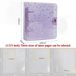 2024 Kawaii Star 1/2/3 بوصة ألبوم صور مع صفحة داخلية KPOP Photocard جمع الكتاب 3 حلقات Binder Cards Organizer Book Stationery1. كاواي