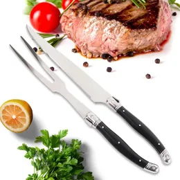 Set di stoviglie jaswehome per esterni barbecue coltello fork giapponese teppanyaki strumenti da servizio di bistecca di tacchino in acciaio inossidabile arrosto