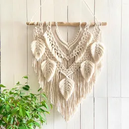 Arazzi foglie macrame tessute a mano nappeapastry muro di corda di cotone appeso boemia tapesrty decorazione della stanza tasestry arte artistica