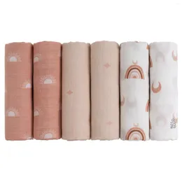 ブランケットGllquen Baby Cotton Muslin Swaddle Reeceing Burp Cloths Squares Boring Soft Soft for Boy Girl Born 28 "x28"