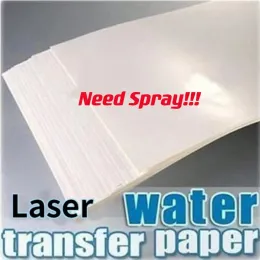 Papier A4 Laser Wasserlide -Aufkleber Papier klares transparentes Wasserrutschendruckübertragungsblatt für Kerzennagelbecher Holz DIY (benötigen Spray)