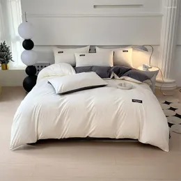 Bettwäsche -Sets Doppel Bettbezugs -Set Cotton einfache weiche hautfreundliche Quilt- und Kissenbezugdeckelsblätter