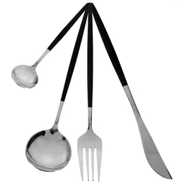 Servis uppsättningar av bordsartiklar Portable Flatware Kitchen Supplies rostfritt stålgaffelsked