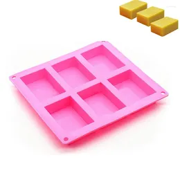 Baking Moulds 150 Pcs 6 Cavities Handmade Rectangle Square Silicone Soap Mold Chocolate Cookies Mould Cake Decorating Fondant Molds
