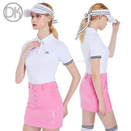 DK Golf Women Summer T-shirt Lady Short Sleeve Polo Shirt Quick-Drytops Ladies Sports Golf Skirt Slim Skorts Clothing Suit S-XXL 240323