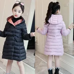 Giù per ragazze inverno giacche lunghe invernali in giro con cappuccio imbottito con cappuccio con cappuccio da spalla calda da esterno per 4-12 anni, vestiti per bambini principessa per bambini.