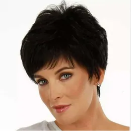 Short Hair Pixie Wigs Women Human Short Wigs Black Short Layered Wavy Cheap Multi Color Synthetic Hair Wigs