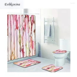 Badmattor rosa blommor Sea Casa de Banho Tappeti Bagno Badrumsmatta Toalettmatta Set Tapis Salle Bain Alfombra Bano