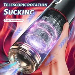 Manlig sexleksak Automatisk sugande teleskop Roterande Masturbator Cup för män Real Vaginal Sug Pocket Blowjob Vuxen Produkt 240326