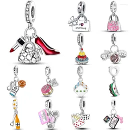 أحجار كريمة فضفاضة 925 Sterling Silver Bag Bag Mobile Series Series Series Beads تناسب الأساور الأصلية S925 DIY Jewelry