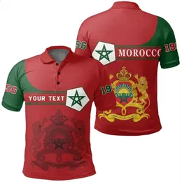 3D wydrukowana koszula Polo Mauritania For Men Fashion Sports Jersey Tops Y2K Tshirts Summer Boy Polo Shirts Lapel Tops 240328