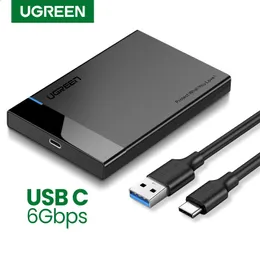 Ugreen 2.5 HDD SSD Case SATA إلى USB 3.1 CASE HD مربع محرك أقراص ثابت خارجي للقرص HDD Type USB C العلبة UASP 240322