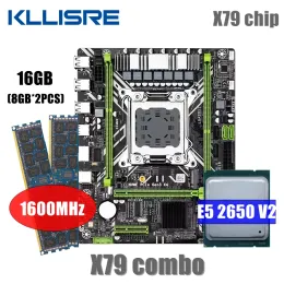 Płyty główne Kllisre x79 Zestaw kombi płyty głównej LGA 2011 E5 2650 V2 CPU 2*8 GB pamięci DDR3 1600 ECC RAM