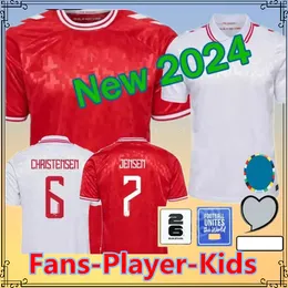 S-XXL 2024 Дания Футбольный Джерси 24 25 Евро Эриксен Дом Red Away White Kjaer Hojbjerg Christensen Skov Olsen Braithwaite Dolberg футбольные рубашки