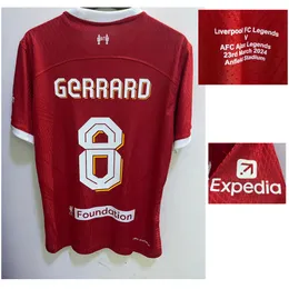 Home Textile 2024 Legends Gerrard Torres Maillot Player Issue Anfield Stadium with All Sponsor Jersey Soccer Patch Badge
