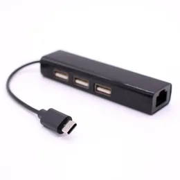 新しい4 in 1 USBタイプCハブUSB CハブからRJ45ネットワークカードLANイーサネットアダプター100MBPS THUNDERBOLT 3ラップトップコンピュータ3 USB