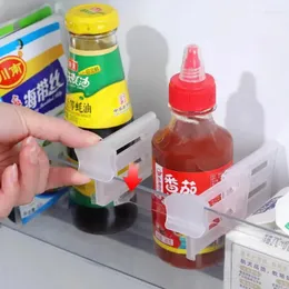 Кухонная хранение холодильника Периода выдвижная пластиковая разделитель бутылка с шинкой с шинкой банки на полке 4 шт.