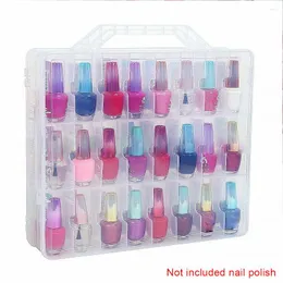 Storage Boxes Divider 48 Bottles Transparent Holder Gel Nail Polish Organizer Double Side Compact Case Universal Adjustable Space