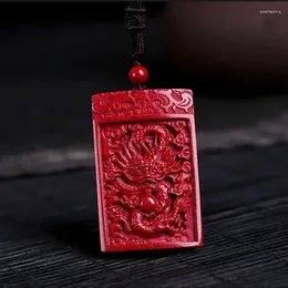 ペンダントネックレス天然生の鉱石Cinnabar Dragon Boys Birth Year ZODIAC NECKLACE女性お父さんの贈り物