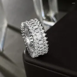 حلقات الكتلة S925 Silver Pai Diamond Ring عالية الكربون الإناث الصليب الحدود Wish بالجملة