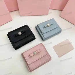 Kleine Matelasse Nappa Leder Miui Brieftasche rosa Blauklappe mit Schnappverschluss