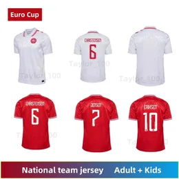 2024 Danmark Soccer Jerseys Eurocup Eriksen Home Red Away White 24 25 Hojbjerg Christensen Skov Olsen Braithwaite Dolberg Football Shirts Jersey