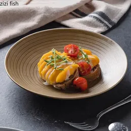 Plates Creative Screw Thread Ceramic Deep Plate Salad Tjock soppdessert Sushi Restaurang Special Tabell Provse