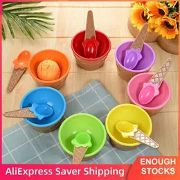 Spuons Bowl Plastic Bowl Great for Ice Cream Party Accessories Scoop Scoop Tabelware Cute Tasting Spoon
