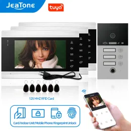 Doorbells Jeatone Video Intercom för hem 960p Wired Video Doorbell Smart WiFi Video Intercom Support Remote Unlock Door Release Tuya