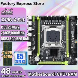 Motherboards X79 GA Motherboard MATX LGA 2011 Set With Xeon E5 2670 V2 CPU+2*8GB=16GB DDR3 ECC Memory Support Dual Channels NVME M.2 Placa